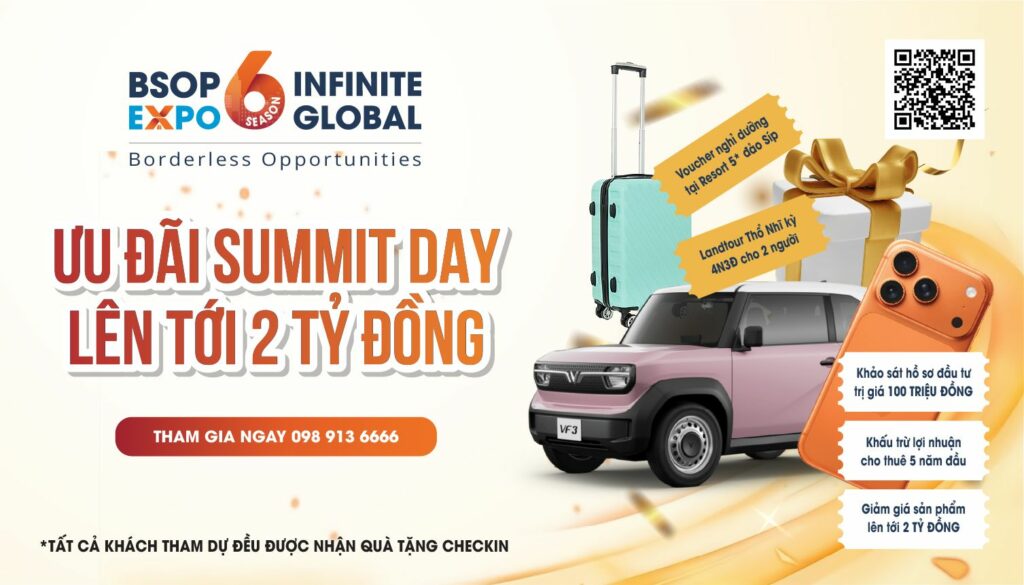 BSOP EXPO 6 – Summit Day: Cơ hội nhận iPhone 17 Pro Max, xe VinFast VF3