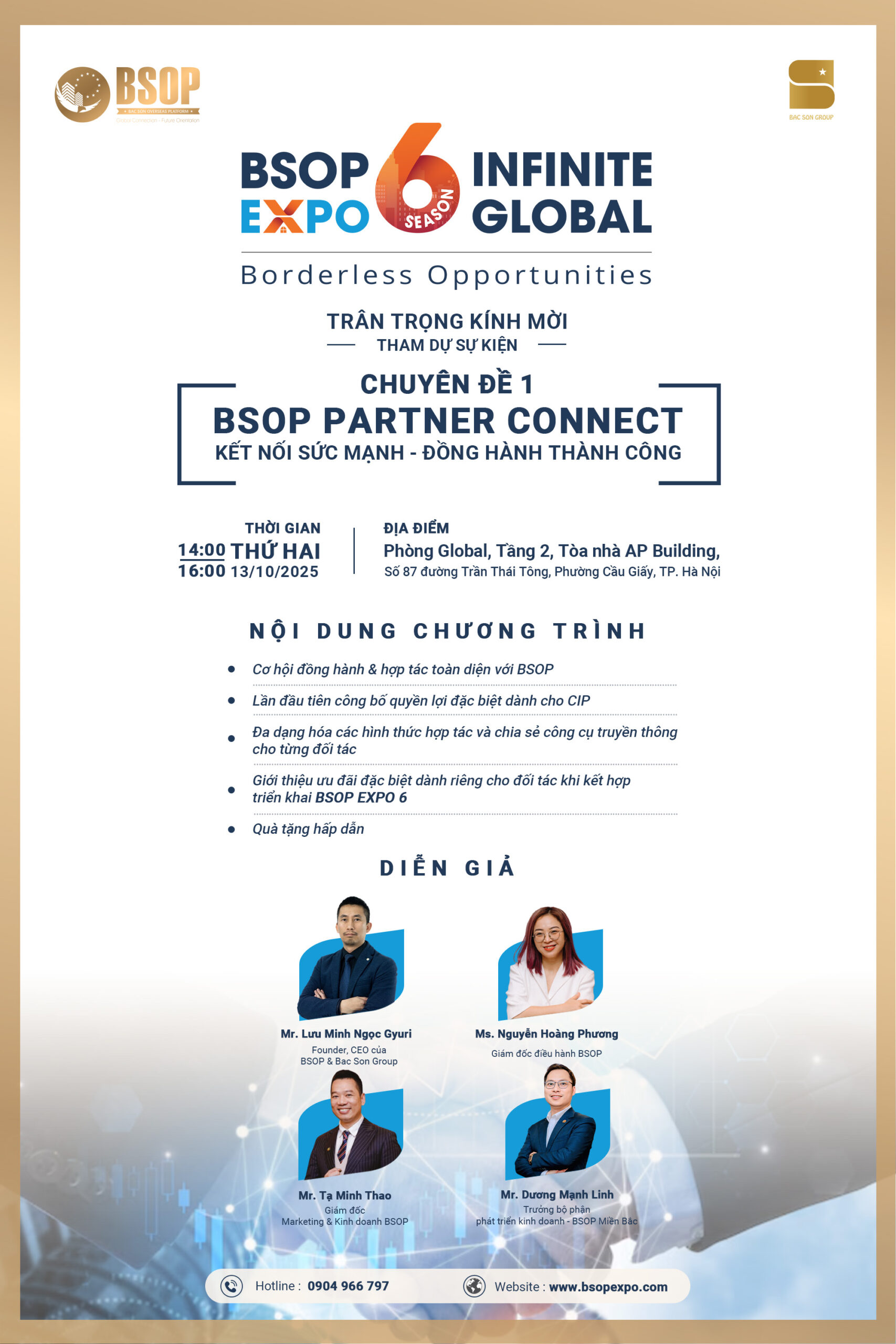 Cơ hội hợp tác chiến lược toàn diện cùng BSOP tại EXPO 6